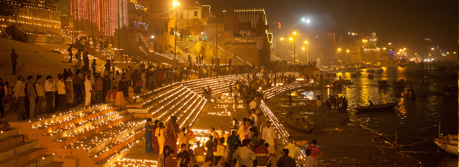 Dev Diwali illuminated ghats in Varanasi with thousands of diyas on the steps